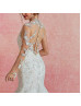 Long Sleeve Beaded Ivory Lace Tulle Wedding Dress